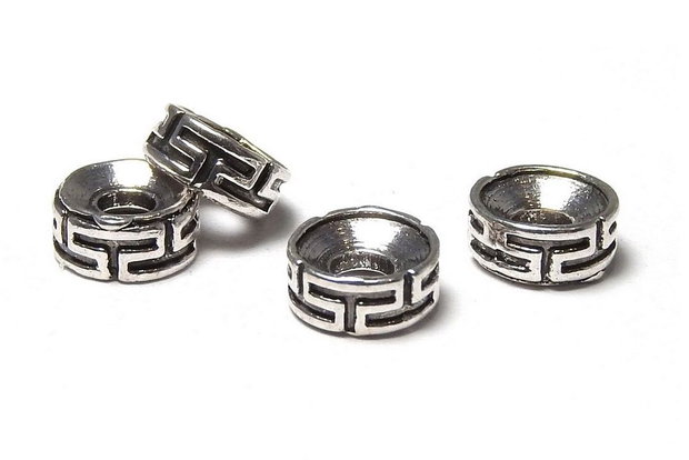 Distantier metalic, argintiu antichizat, 7x3 mm