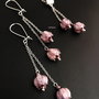 set argintat cu orhidee lampwork mov