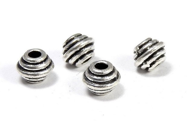 Distantier metalic, argintiu antichizat, 5x6.5 mm
