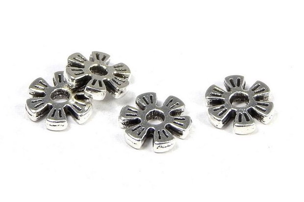 Distantier metalic, argintiu antichizat, 8x8 mm