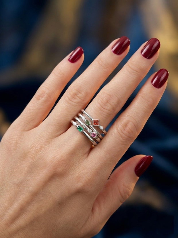 Inel Zircon prehnit/alb si Argint 925 - IN1533 - Inel minimalist, inel stackable, inel verde, inel cadou, bijuterii cadou, cadou sotie, cadou romantic, cadou iubita