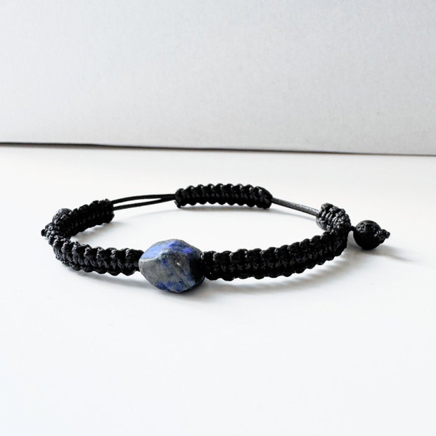 Bratara barbati cu lapis lazuli, cristal brut