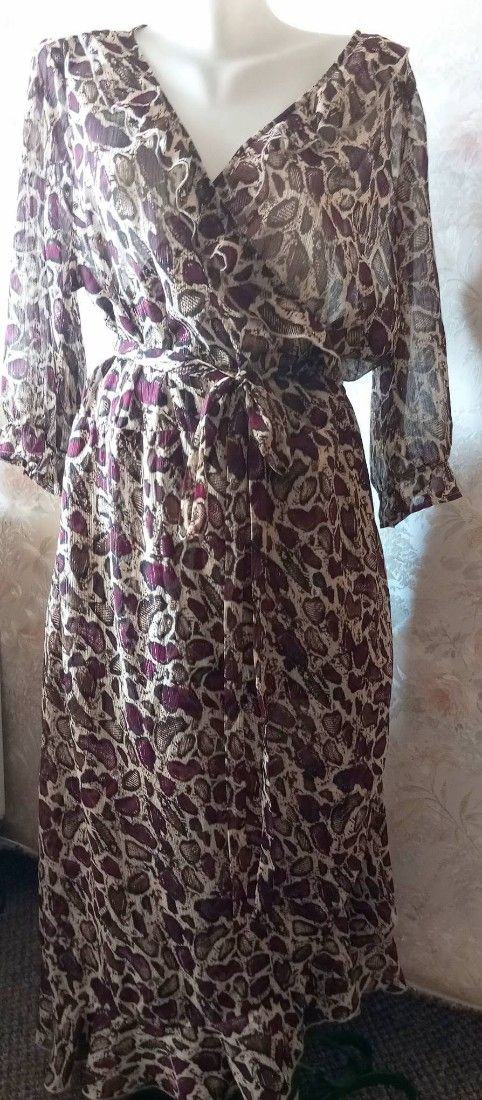 rochie lunga de voal animal print , M&mode , 46