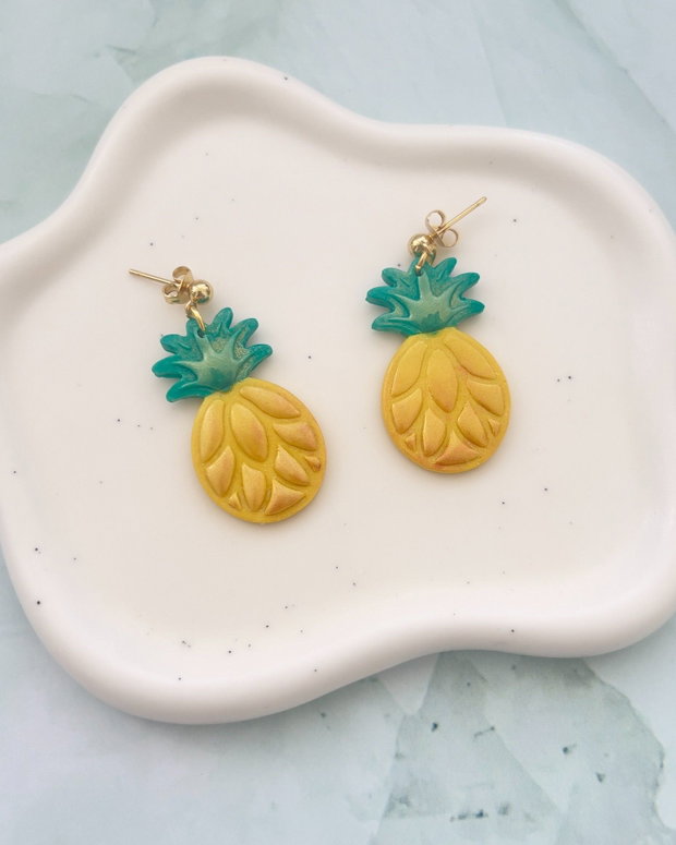 Cercei din lut polimeric ananas #C0383