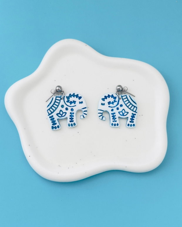 Cercei din lut polimeric elefant #C0408