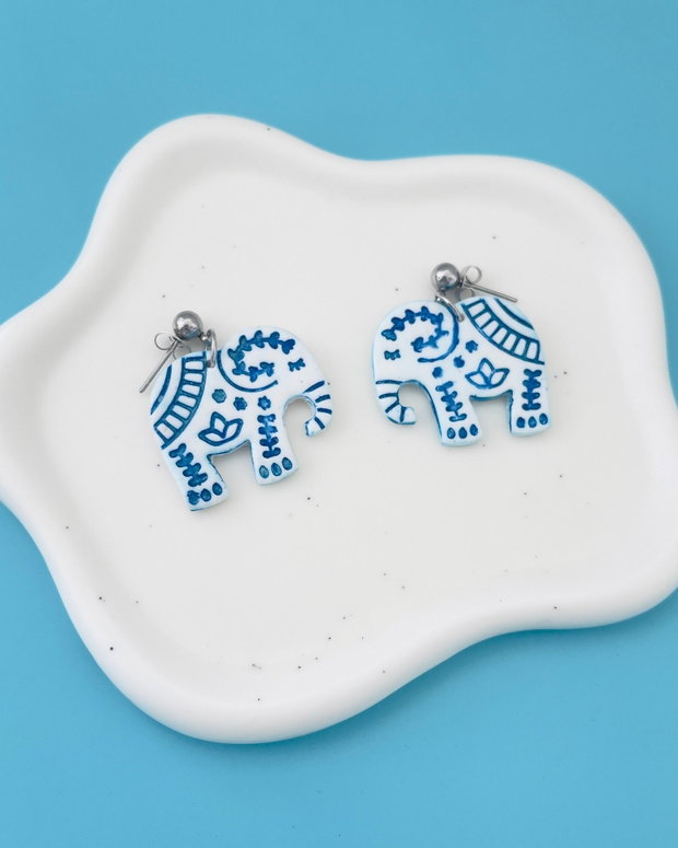 Cercei din lut polimeric elefant #C0408
