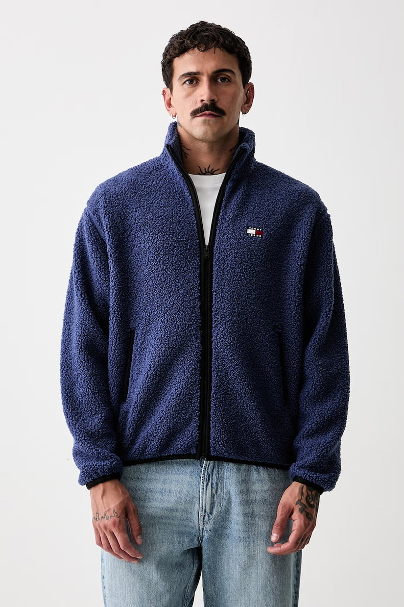 Tommy Jeans hanorac cu fermoar pentru bărbați din polar