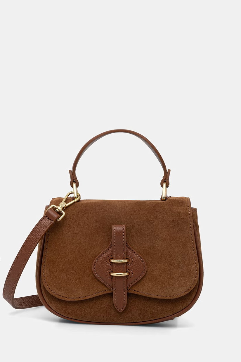 Coccinelle geantă crossbody pentru femei din piele întoarsă