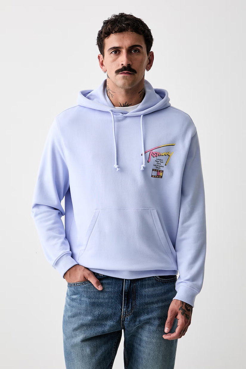 Tommy Jeans hanorac cu glugă pentru bărbați, din bumbac