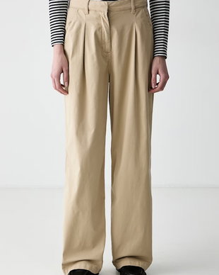 Tommy Jeans pantaloni wide leg pentru femei cu bumbac