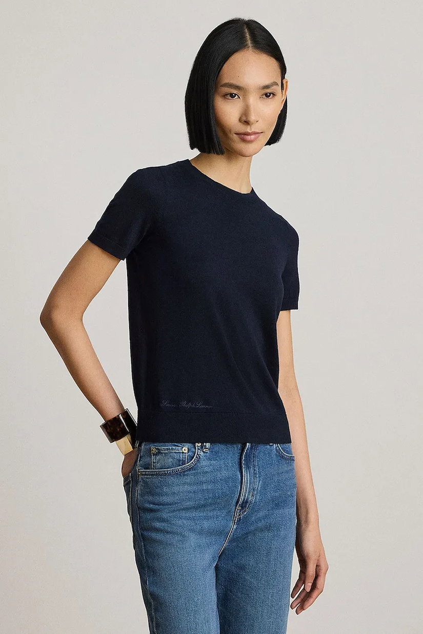Lauren Ralph Lauren pulover cu mânecă scurtă pentru femei cu modal