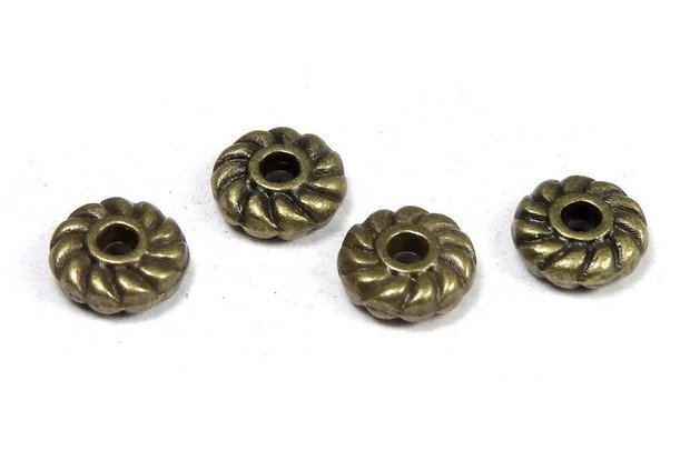 Distantier metalic, bronz, 6x2 mm