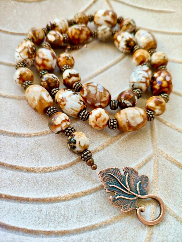 Colier vintage agate crazy lace