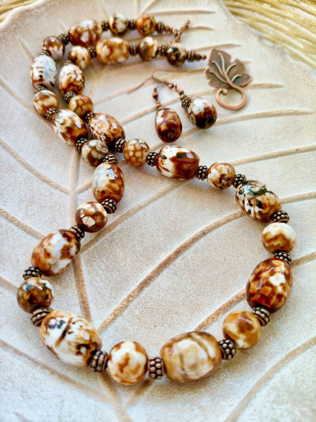 Colier vintage agate crazy lace
