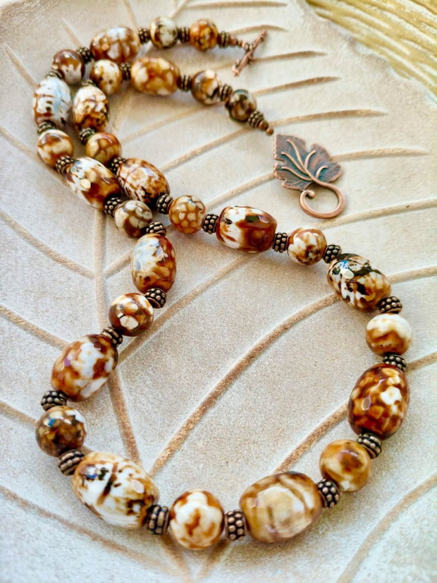 Colier vintage agate crazy lace