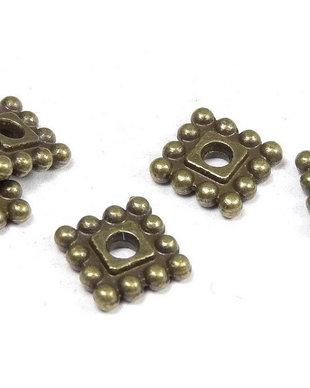 Distantier metalic, bronz, 7x7 mm