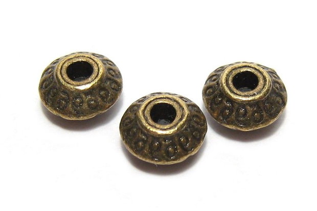 Distantier metalic, bronz, 7x4.5 mm