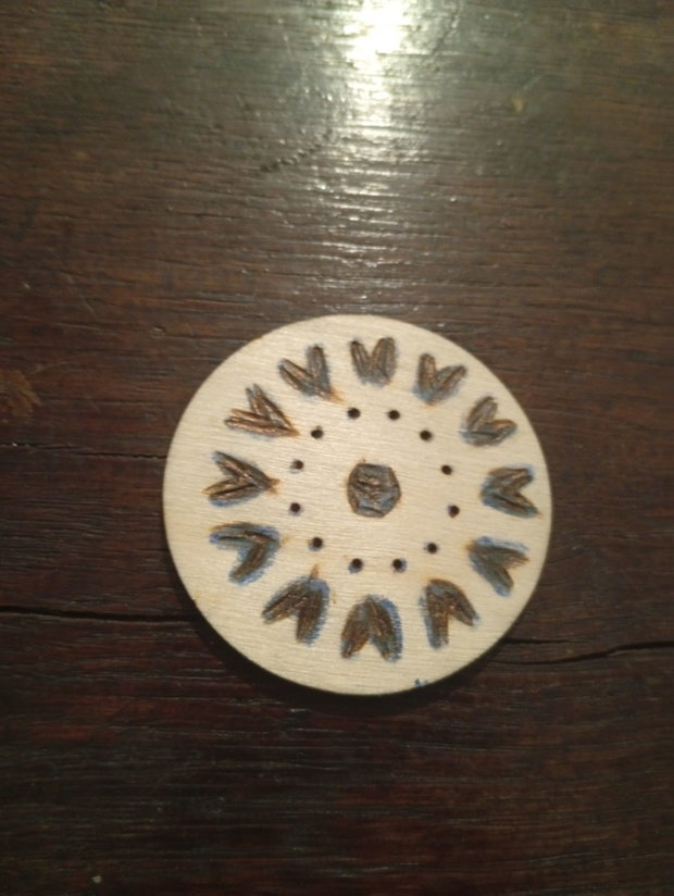 Titlu Anunț Magneți de Frigider din Lemn Pirogavați Manual / Modele Mandale unice (5 cm)