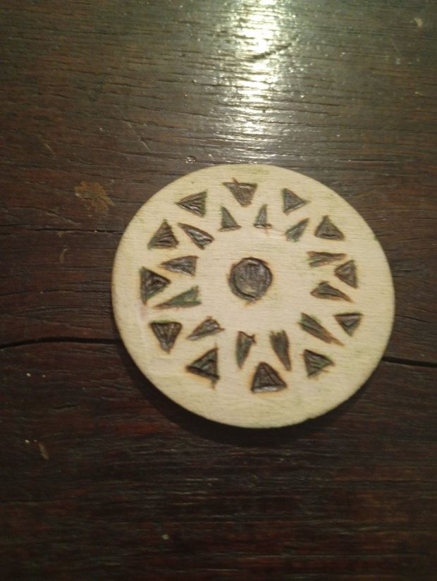 Titlu Anunț Magneți de Frigider din Lemn Pirogavați Manual / Modele Mandale unice (5 cm)