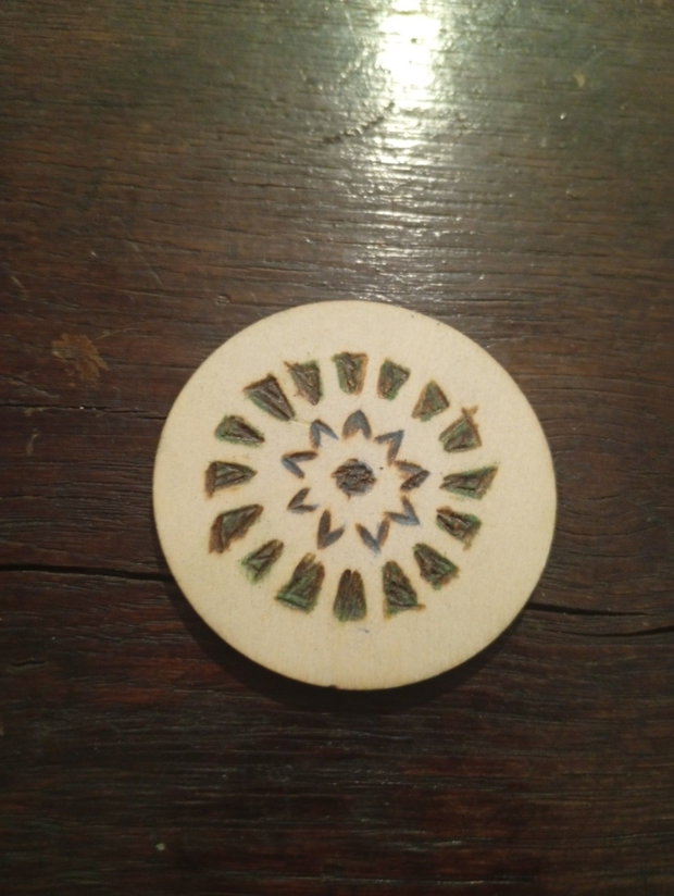 Titlu Anunț Magneți de Frigider din Lemn Pirogavați Manual / Modele Mandale unice (5 cm)