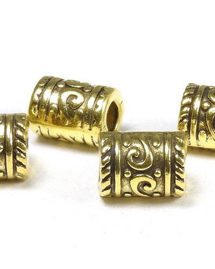 Margele din metal, auriu antichizat, 9x7 mm