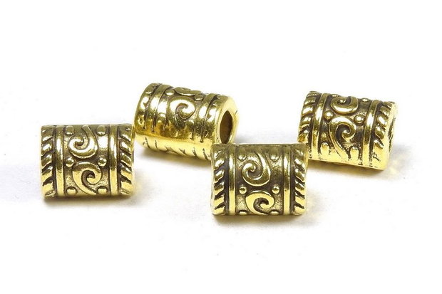 Margele din metal, auriu antichizat, 9x7 mm