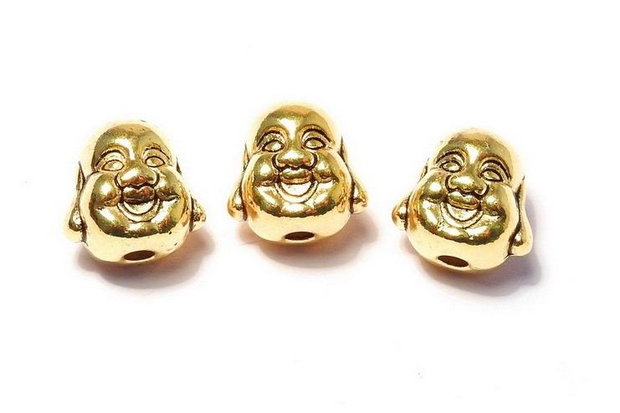 Margele din metal, auriu antichizat, 9.5x10x9 mm
