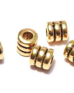 Margele din metal, auriu antichizat, 4x4 mm