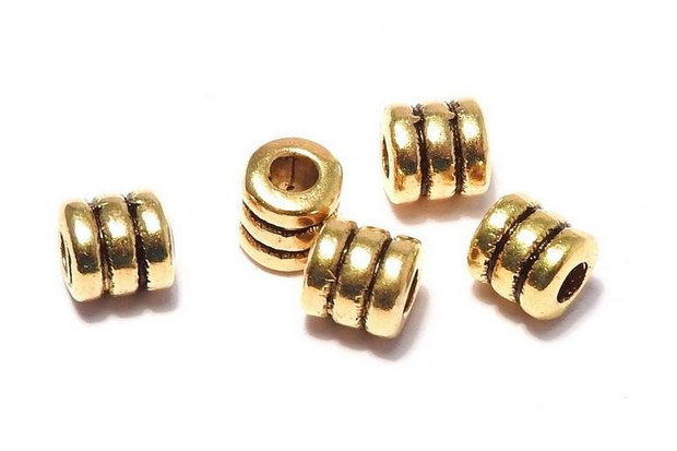 Margele din metal, auriu antichizat, 4x4 mm
