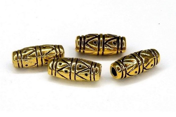 Margele din metal, auriu antichizat, 11x5 mm