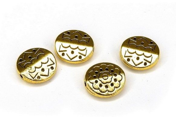 Margele din metal, auriu antichizat, 11x3 mm