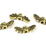 Margele din metal, auriu antichizat, aripi, 4x14 mm