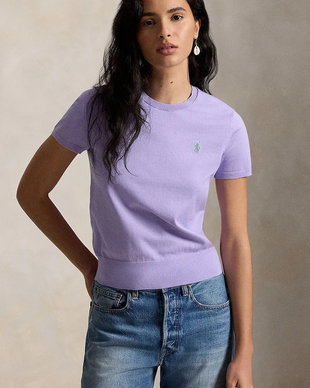 Polo Ralph Lauren pulover cu mânecă scurtă pentru femei cu bumbac