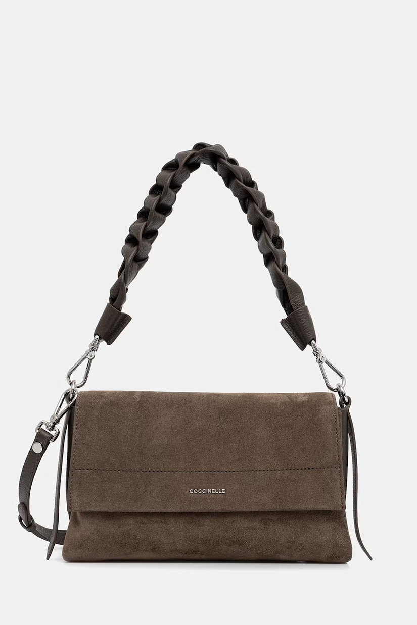 Coccinelle geantă crossbody pentru femei din piele întoarsă