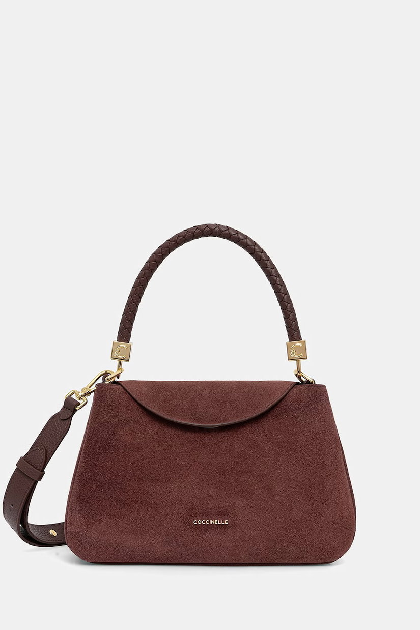 Coccinelle geantă crossbody pentru femei din piele întoarsă