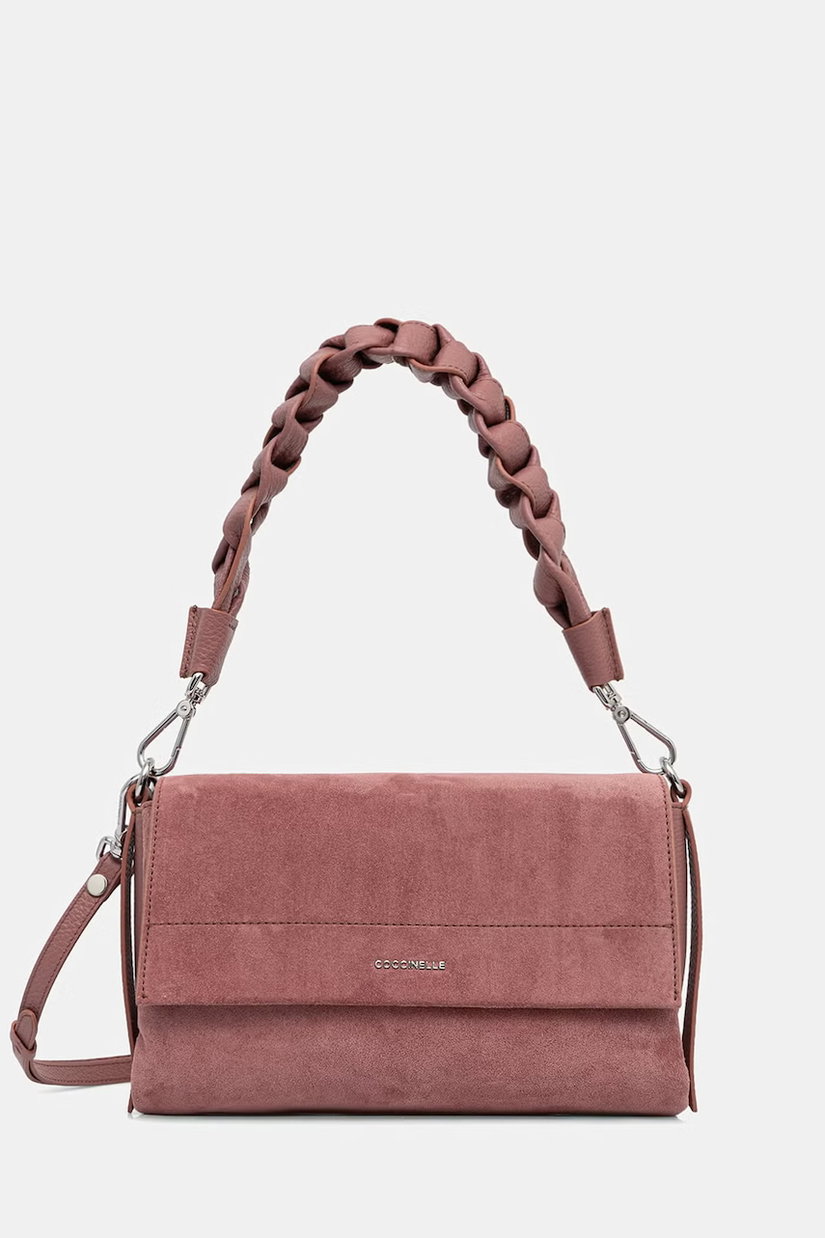 Coccinelle geantă crossbody pentru femei din piele întoarsă