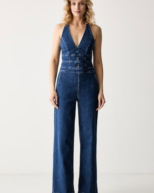 Guess salopetă pentru femei din denim VAL