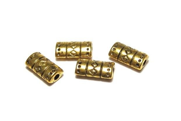 Margele din metal, auriu antichizat, 9x5 mm