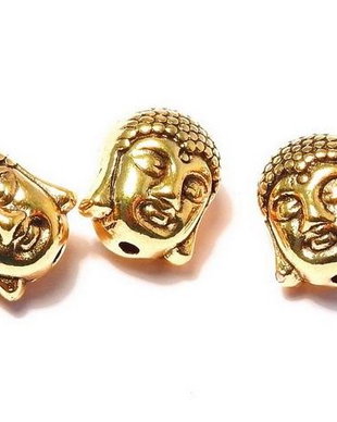 Margele din metal, auriu antichizat, 9.5x10x9 mm