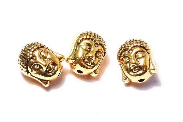 Margele din metal, auriu antichizat, 9.5x10x9 mm
