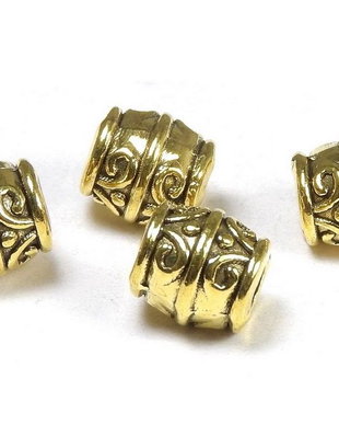 Margele din metal, auriu antichizat, 8x8 mm
