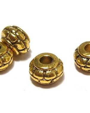 Margele din metal, auriu antichizat, 8x5 mm