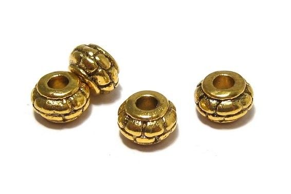 Margele din metal, auriu antichizat, 8x5 mm