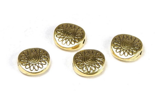 Margele din metal, auriu antichizat, 8.5x3 mm