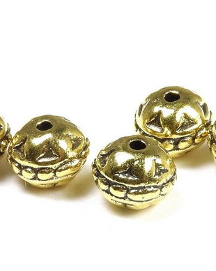Margele din metal, auriu antichizat, 8 mm