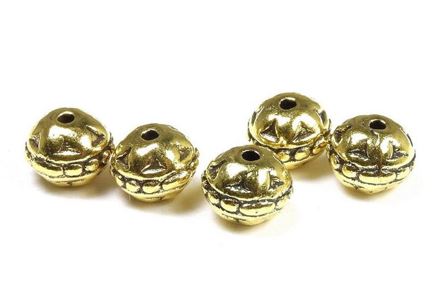 Margele din metal, auriu antichizat, 8 mm