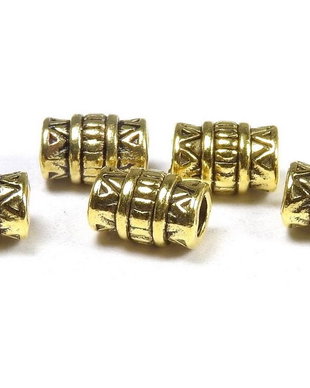 Margele din metal, auriu antichizat, 7x5 mm
