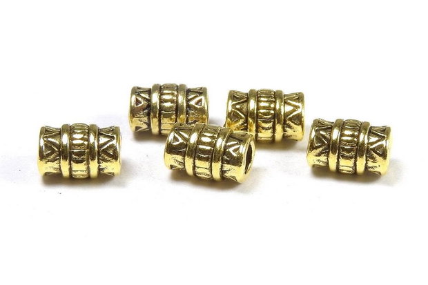 Margele din metal, auriu antichizat, 7x5 mm