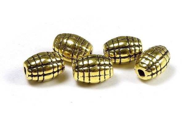 Margele din metal, auriu antichizat, 7x5 mm