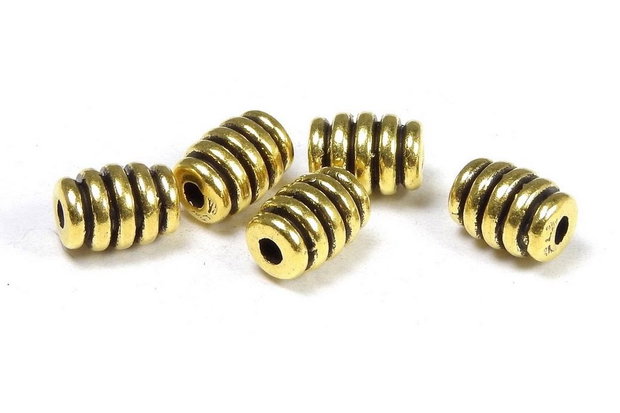 Margele din metal, auriu antichizat, 7x5 mm